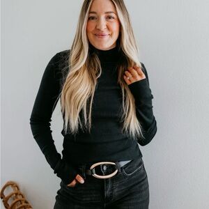 Everyday Base Turtleneck by Lily & Lottie Black Large